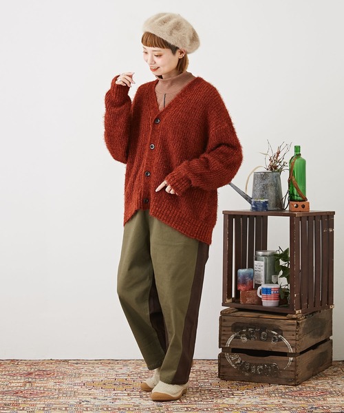 CUBE SUGAR（キューブシュガー）の「リブ配色メロウステッチタートルネックプルオーバー（Tシャツ/カットソー・レディース・イエロー/グリーン/ブラック/モカ・M）」の7枚目の写真