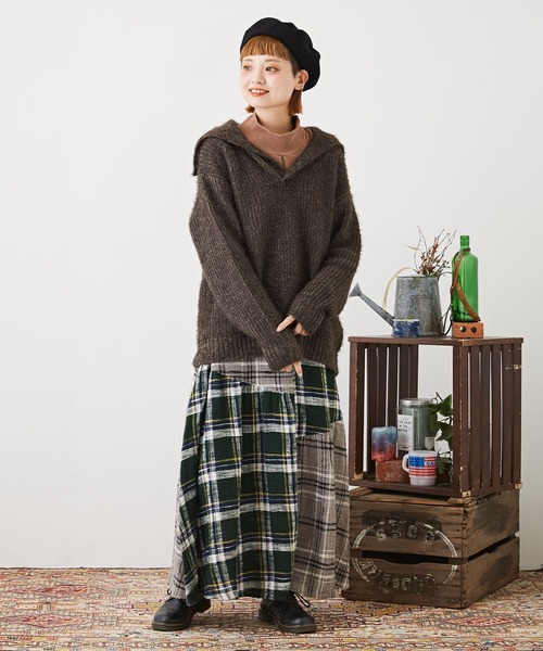 CUBE SUGAR（キューブシュガー）の「リブ配色メロウステッチタートルネックプルオーバー（Tシャツ/カットソー・レディース・イエロー/グリーン/ブラック/モカ・M）」の8枚目の写真