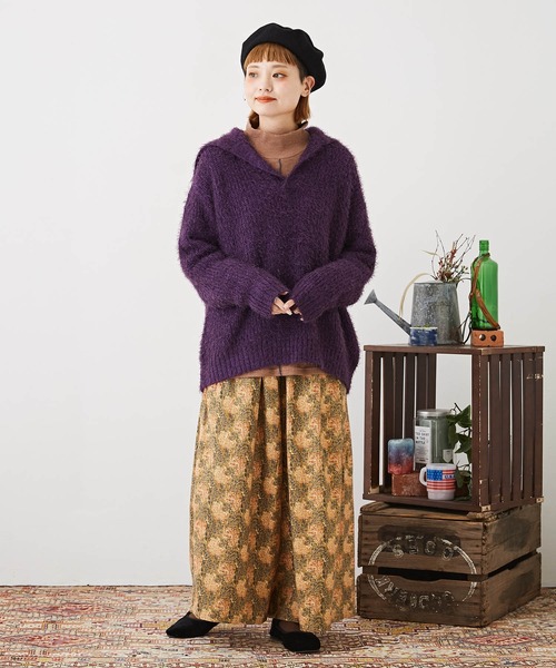 CUBE SUGAR（キューブシュガー）の「リブ配色メロウステッチタートルネックプルオーバー（Tシャツ/カットソー・レディース・イエロー/グリーン/ブラック/モカ・M）」の9枚目の写真