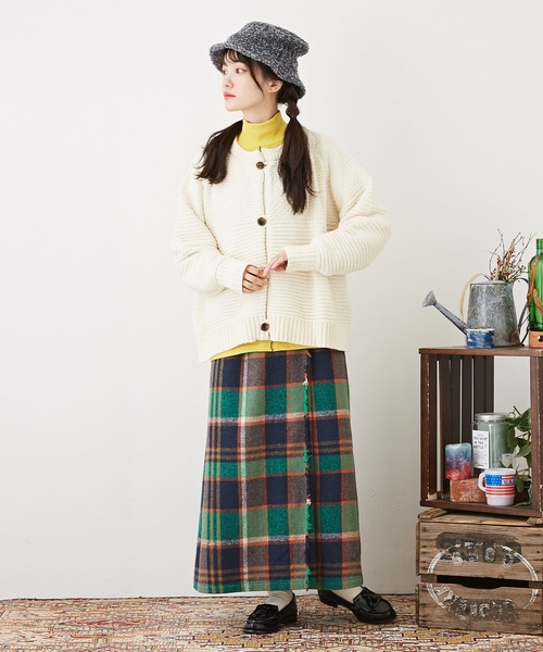 CUBE SUGAR（キューブシュガー）の「リブ配色メロウステッチタートルネックプルオーバー（Tシャツ/カットソー・レディース・イエロー/グリーン/ブラック/モカ・M）」の15枚目の写真