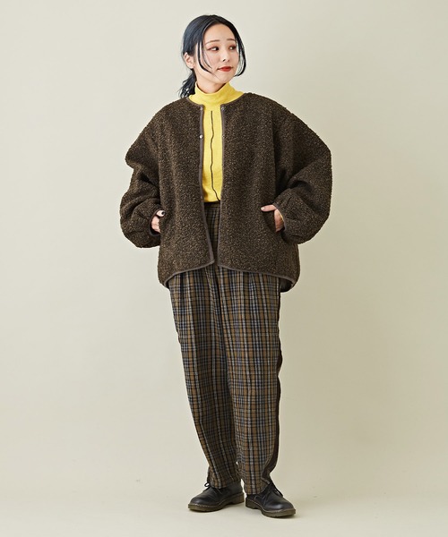 CUBE SUGAR（キューブシュガー）の「リブ配色メロウステッチタートルネックプルオーバー（Tシャツ/カットソー・レディース・イエロー/グリーン/ブラック/モカ・M）」の16枚目の写真