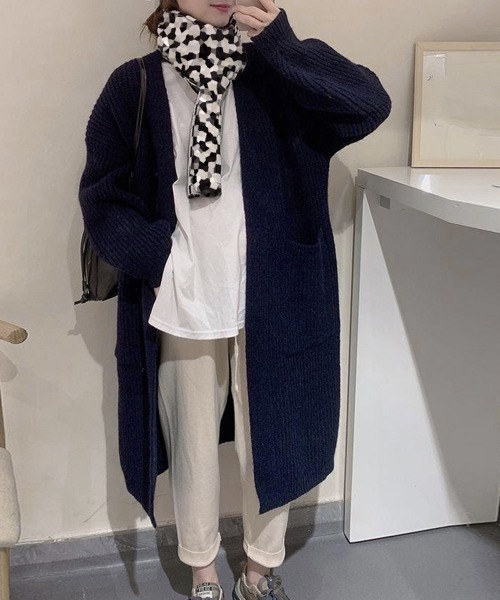 Miniministore(ミニミニストア)の「ニットカーディガン レディース体型カバー(カーディガン/ボレロ・レディース・ダークグレー/アイボリー/ベージュ/ネイビー・フリー)」の1枚目の写真