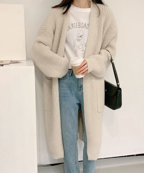 Miniministore(ミニミニストア)の「ニットカーディガン レディース体型カバー(カーディガン/ボレロ・レディース・ダークグレー/アイボリー/ベージュ/ネイビー・フリー)」の2枚目の写真