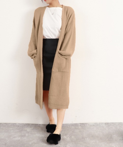 Miniministore(ミニミニストア)の「ニットカーディガン レディース体型カバー(カーディガン/ボレロ・レディース・ダークグレー/アイボリー/ベージュ/ネイビー・フリー)」の5枚目の写真