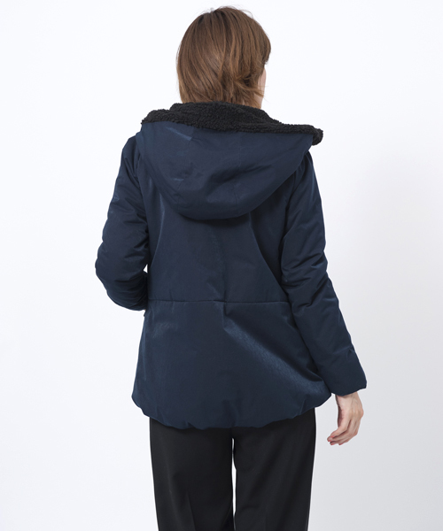 MILKFED.（ミルクフェド）の「SHERLING NYLON JACKET（ボア/フード/ナイロン/アウター/ジャケット）（ナイロンジャケット・レディース・ホワイト/グレー/ネイビー・SMALL/MEDIUM）」の5枚目の写真