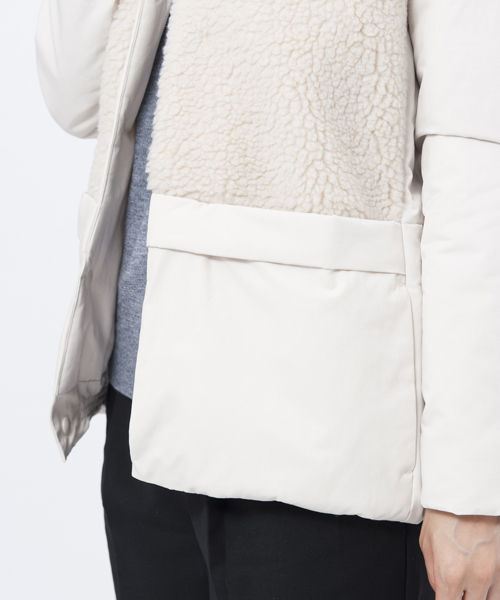 MILKFED.（ミルクフェド）の「SHERLING NYLON JACKET（ボア/フード/ナイロン/アウター/ジャケット）（ナイロンジャケット・レディース・ホワイト/グレー/ネイビー・SMALL/MEDIUM）」の6枚目の写真