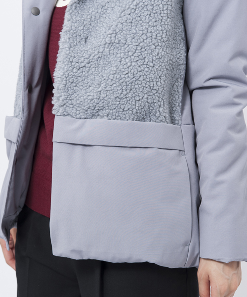 MILKFED.（ミルクフェド）の「SHERLING NYLON JACKET（ボア/フード/ナイロン/アウター/ジャケット）（ナイロンジャケット・レディース・ホワイト/グレー/ネイビー・SMALL/MEDIUM）」の7枚目の写真