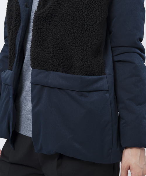 MILKFED.（ミルクフェド）の「SHERLING NYLON JACKET（ボア/フード/ナイロン/アウター/ジャケット）（ナイロンジャケット・レディース・ホワイト/グレー/ネイビー・SMALL/MEDIUM）」の8枚目の写真