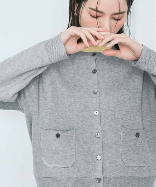 kirakiraShop(キラキラショップ)の「スウェット ライク ニット カーディガン(カーディガン/ボレロ・レディース・杢グレー/ブルー/パープル/ブラック/アイボリー・M/L)」の12枚目の写真
