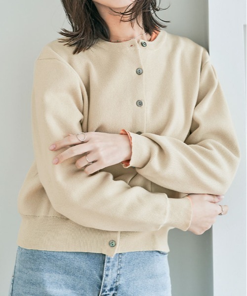 kirakiraShop(キラキラショップ)の「スウェット ライク ニット カーディガン(カーディガン/ボレロ・レディース・杢グレー/ブルー/パープル/ブラック/アイボリー・M/L)」の15枚目の写真