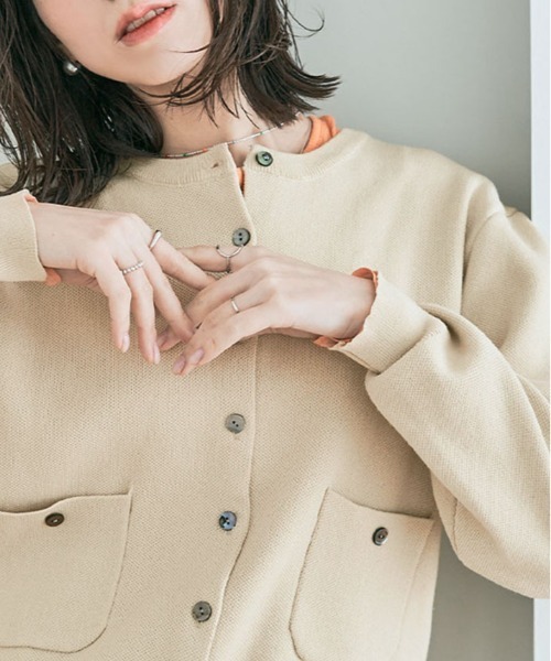 kirakiraShop(キラキラショップ)の「スウェット ライク ニット カーディガン(カーディガン/ボレロ・レディース・杢グレー/ブルー/パープル/ブラック/アイボリー・M/L)」の18枚目の写真