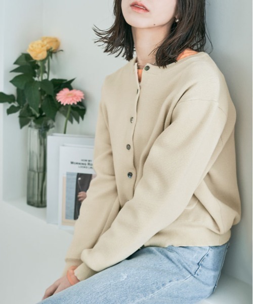 kirakiraShop(キラキラショップ)の「スウェット ライク ニット カーディガン(カーディガン/ボレロ・レディース・杢グレー/ブルー/パープル/ブラック/アイボリー・M/L)」の19枚目の写真