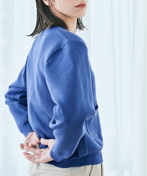 kirakiraShop(キラキラショップ)の「スウェット ライク ニット カーディガン(カーディガン/ボレロ・レディース・杢グレー/ブルー/パープル/ブラック/アイボリー・M/L)」の20枚目の写真
