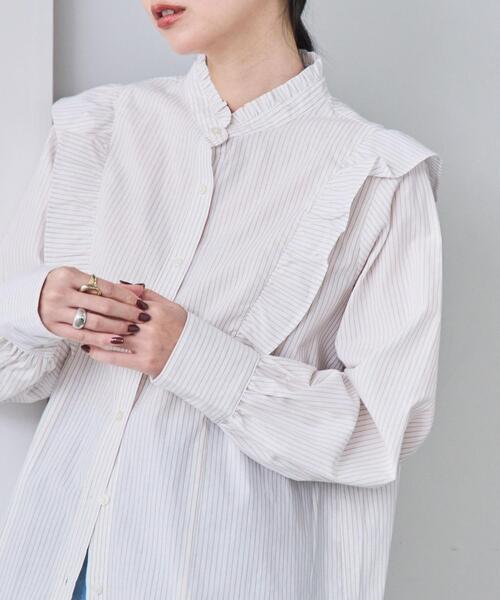 coen（コーエン）の「ソフトタッチブロード縦フリルブラウス（シャツ/ブラウス・レディース・ホワイト/その他1/その他3/その他4・M/L）」の17枚目の写真