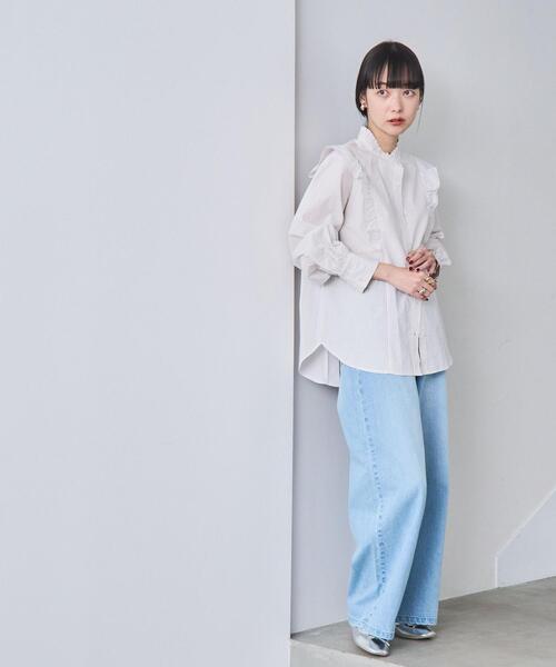 coen（コーエン）の「ソフトタッチブロード縦フリルブラウス（シャツ/ブラウス・レディース・ホワイト/その他1/その他3/その他4・M/L）」の12枚目の写真