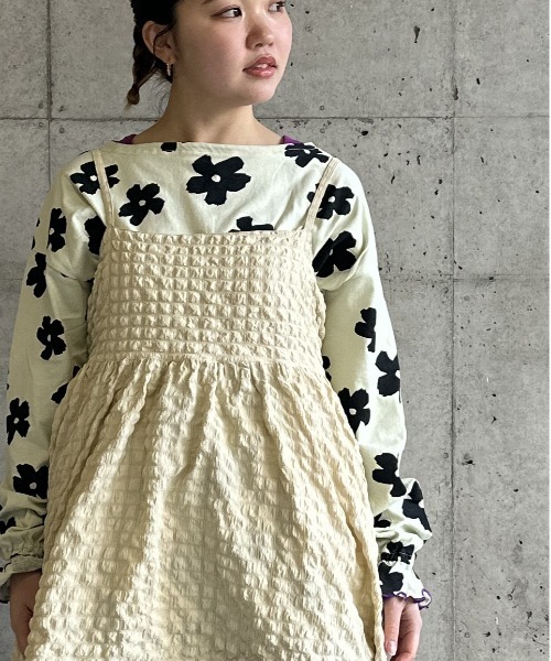 HOGAN RANCH WEAR（ホーガンランチウエア）の「ソウガラフレアスリーブカットソー/おとな（Tシャツ/カットソー・レディース・ピンク/ライトグリーン/チャコール・160cm）」の3枚目の写真