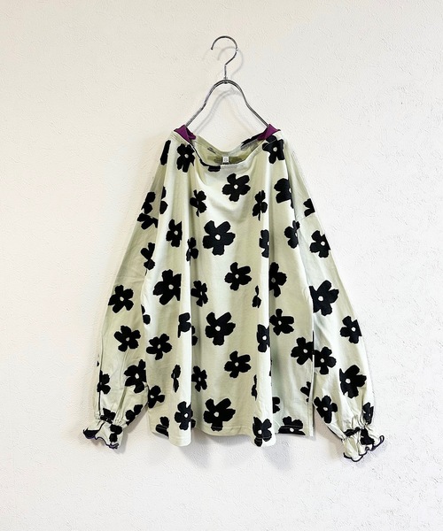 HOGAN RANCH WEAR（ホーガンランチウエア）の「ソウガラフレアスリーブカットソー/おとな（Tシャツ/カットソー・レディース・ピンク/ライトグリーン/チャコール・160cm）」の5枚目の写真