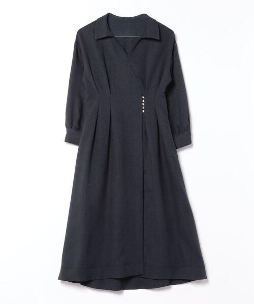 【セール】カシュクール風長袖シャツワンピース（ワンピース）｜12Twelve Agenda（トゥエルブ アジェンダ）