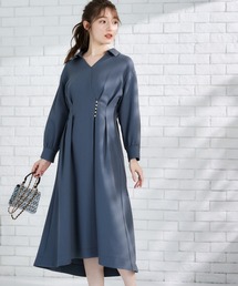 カシュクール風長袖シャツワンピース