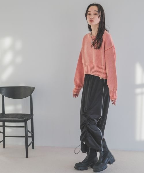 JEANASIS（ジーナシス）の「サイドラインナロースカート/995628（スカート・レディース・グレー/ブラック・FREE）」の4枚目の写真