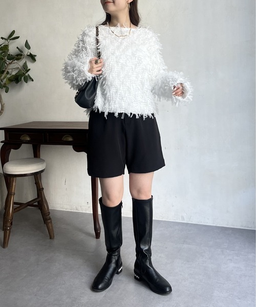 新品 ジュリエ プリント ショートトップス OUTLET】【Julier（ジュリエ）】RibFloretプリントショート