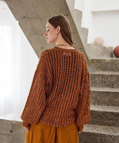 seyto(セイト)の「Openwork sequential call knit / オープンワークスパンコールニット(ニット/セーター・メンズ・ブラック/グレー/ブラウン・1/3/2)」の14枚目の写真