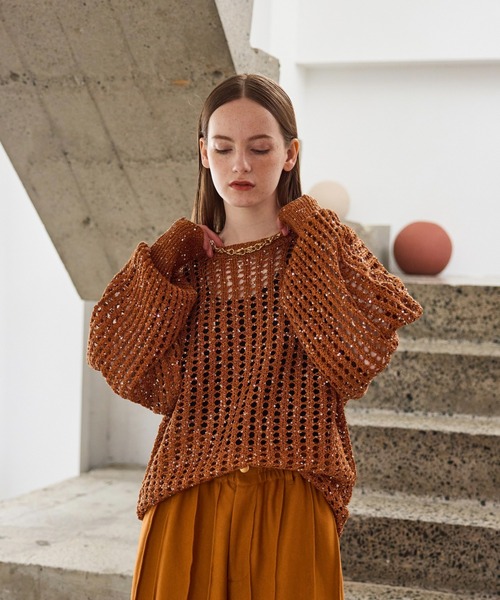 【在庫あり】 seyto（セイト）の「Openwork sequential call knit / オープン トップス