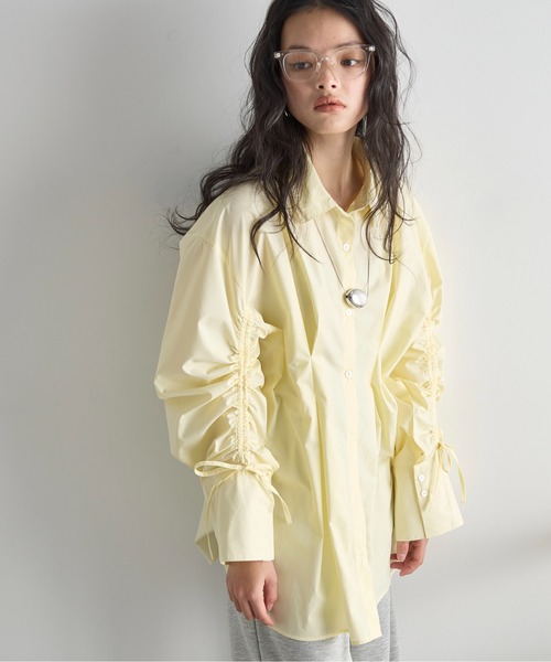 ドローストリングスリーブウエストタックシャツ（シャツ/ブラウス