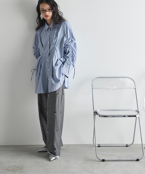 THE YOn（ザヨン）の「ドローストリングスリーブウエストタックシャツ（シャツ/ブラウス・レディース・オフホワイト/サックスブルー/ピンク/イエロー/ライトブルー・FREE）」の17枚目の写真