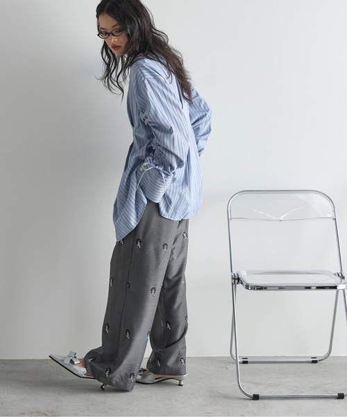 THE YOn（ザヨン）の「ドローストリングスリーブウエストタックシャツ（シャツ/ブラウス・レディース・オフホワイト/サックスブルー/ピンク/イエロー/ライトブルー・FREE）」の18枚目の写真