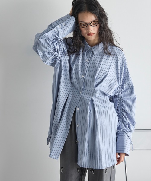 ヨウ様フォロー割商品変形ロングシャツ　ドッキングシャツドローストリング ヨウ様フォロー割商品変形ロングシャツ ドッキングシャツドロー