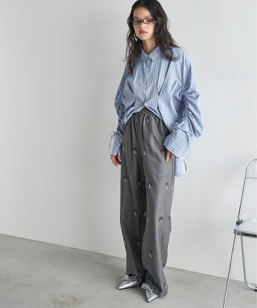 THE YOn（ザヨン）の「ドローストリングスリーブウエストタックシャツ（シャツ/ブラウス・レディース・オフホワイト/サックスブルー/ピンク/イエロー/ライトブルー・FREE）」の20枚目の写真