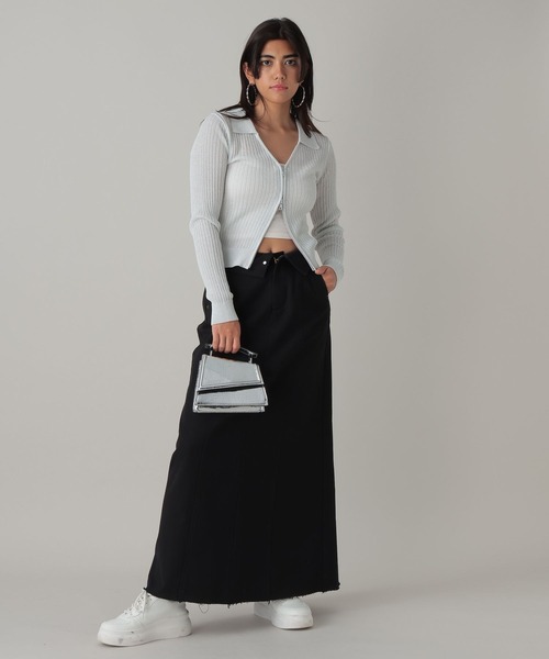 FOREVER 21(フォーエバー トゥエンティーワン)の「【2024SS】ラメシアー襟付きジップニット(ニット/セーター・レディース・ブラック/ホワイト/グリーン・SMALL/MEDIUM)」の18枚目の写真