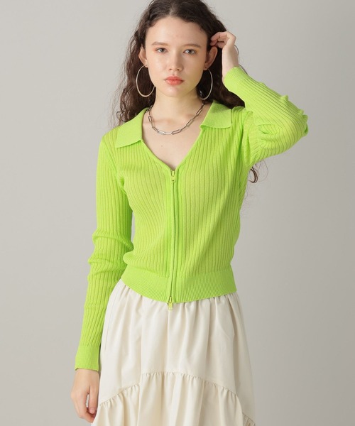 FOREVER 21(フォーエバー トゥエンティーワン)の「【2024SS】ラメシアー襟付きジップニット(ニット/セーター・レディース・ブラック/ホワイト/グリーン・SMALL/MEDIUM)」の12枚目の写真