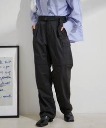 VIS | 【洗える】ベルト付ナイロンカーゴパンツ(カーゴパンツ)