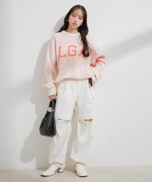 VIS（ビス）の「【洗える】ベルト付ナイロンカーゴパンツ（カーゴパンツ・レディース・キナリ/ブラック/オレンジ系その他4・M/S）」の5枚目の写真