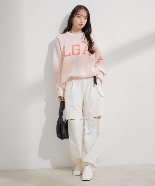 VIS（ビス）の「【洗える】ベルト付ナイロンカーゴパンツ（カーゴパンツ・レディース・キナリ/ブラック/オレンジ系その他4・M/S）」の4枚目の写真