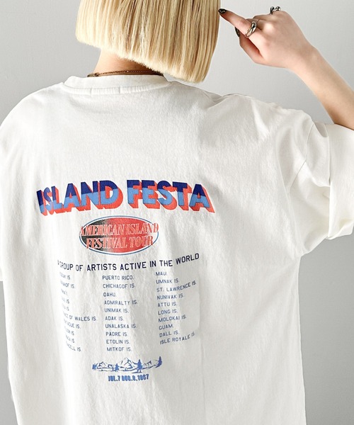 Java（ジャバ）の「《JaVa ジャバコラボ》こなれた大人カジュアルスタイルの主役に。綿100%フェスロゴピグメントTグラフィックTシャツ（Tシャツ/カットソー・レディース・ホワイト/ブルー/チャコール・X-LARGE/SMALL/MEDIUM/LARGE）」の21枚目の写真