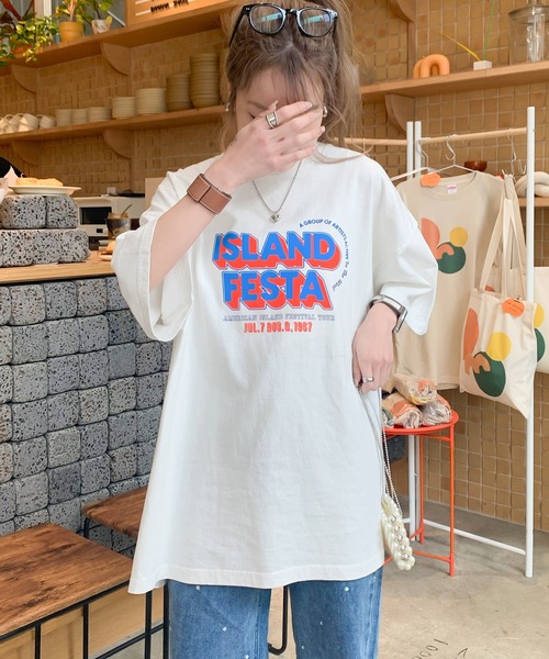 Java（ジャバ）の「《JaVa ジャバコラボ》こなれた大人カジュアルスタイルの主役に。綿100%フェスロゴピグメントTグラフィックTシャツ（Tシャツ/カットソー・レディース・ホワイト/ブルー/チャコール・X-LARGE/SMALL/MEDIUM/LARGE）」の5枚目の写真