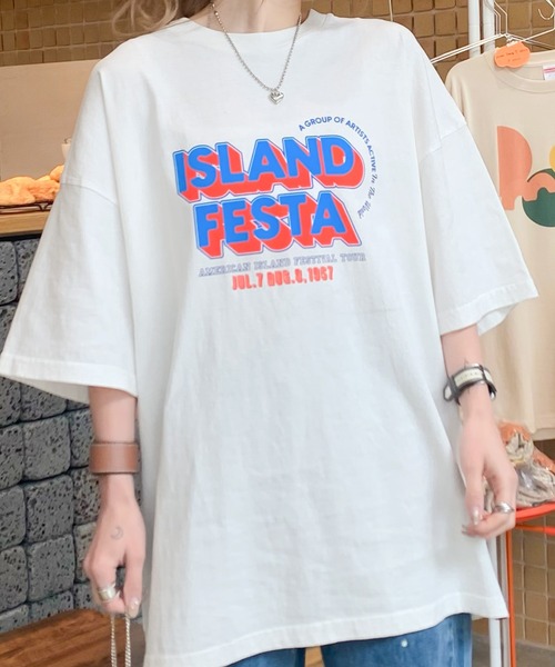 Java（ジャバ）の「《JaVa ジャバコラボ》こなれた大人カジュアルスタイルの主役に。綿100%フェスロゴピグメントTグラフィックTシャツ（Tシャツ/カットソー・レディース・ホワイト/ブルー/チャコール・X-LARGE/SMALL/MEDIUM/LARGE）」の7枚目の写真