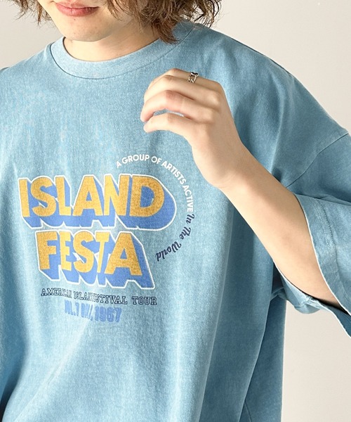 Java（ジャバ）の「《JaVa ジャバコラボ》こなれた大人カジュアルスタイルの主役に。綿100%フェスロゴピグメントTグラフィックTシャツ（Tシャツ/カットソー・レディース・ホワイト/ブルー/チャコール・X-LARGE/SMALL/MEDIUM/LARGE）」の9枚目の写真