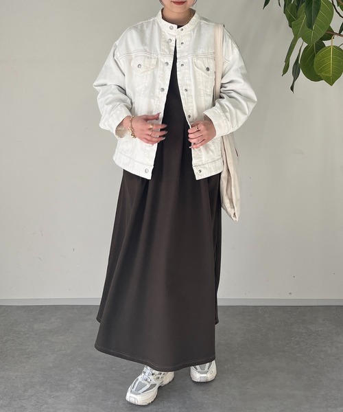 un dix cors（アンディコール）の「BACKコクーンGジャン（デニムジャケット・レディース・オフホワイト/ネイビー・FREE）」の16枚目の写真