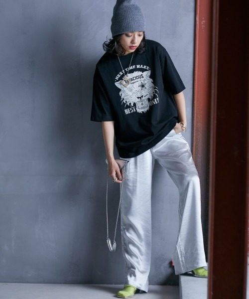 GEVS.(ジェイヴィス)の「<大きいサイズ> サテンイージーパンツ GEVS.(その他パンツ・レディース・ブラック/シルバーグレー/ブルー・L/LL/3L/4L/5L)」の7枚目の写真