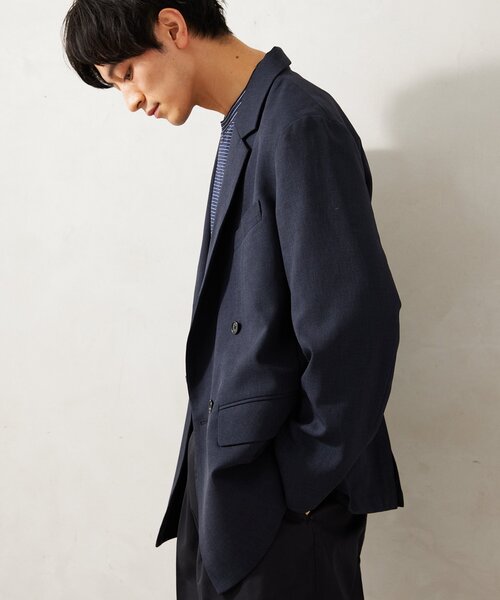 JOURNAL STANDARD relume（ジャーナルスタンダード　レリューム）の「バスケットダブルブレストジャケット（テーラードジャケット・メンズ・ブラック/ベージュ/ネイビー・MEDIUM/LARGE）」の4枚目の写真