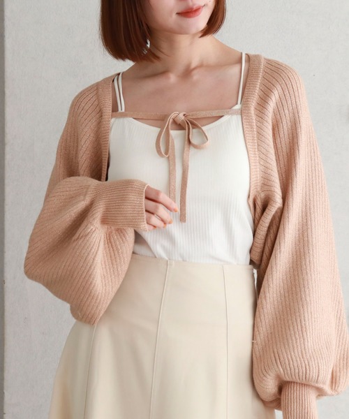 archives（アルシーヴ）の「マルチwayラメリブニットボレロ（カーディガン/ボレロ・レディース・オフホワイト/グレー/ブルー/ブラック/オレンジ・MEDIUM）」の5枚目の写真