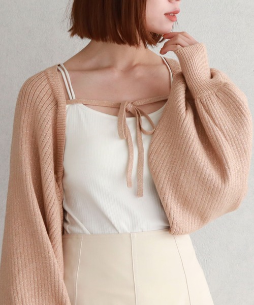 archives（アルシーヴ）の「マルチwayラメリブニットボレロ（カーディガン/ボレロ・レディース・オフホワイト/グレー/ブルー/ブラック/オレンジ・MEDIUM）」の19枚目の写真