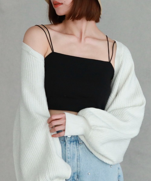 archives（アルシーヴ）の「マルチwayラメリブニットボレロ（カーディガン/ボレロ・レディース・オフホワイト/グレー/ブルー/ブラック/オレンジ・MEDIUM）」の13枚目の写真