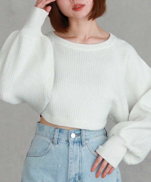 archives（アルシーヴ）の「マルチwayラメリブニットボレロ（カーディガン/ボレロ・レディース・オフホワイト/グレー/ブルー/ブラック/オレンジ・MEDIUM）」の10枚目の写真