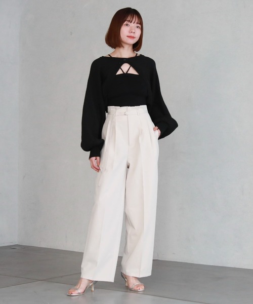 archives（アルシーヴ）の「マルチwayラメリブニットボレロ（カーディガン/ボレロ・レディース・オフホワイト/グレー/ブルー/ブラック/オレンジ・MEDIUM）」の7枚目の写真