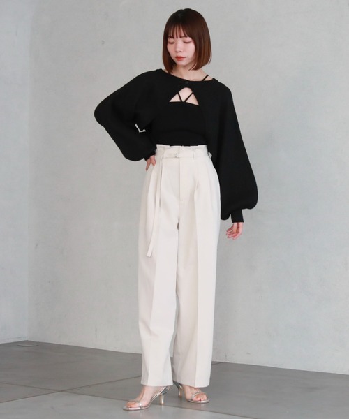 archives（アルシーヴ）の「マルチwayラメリブニットボレロ（カーディガン/ボレロ・レディース・オフホワイト/グレー/ブルー/ブラック/オレンジ・MEDIUM）」の6枚目の写真